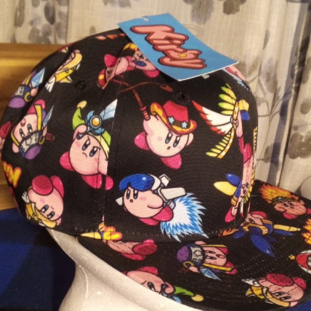 Bioworld Kids Black Kirby Pattern Snapback Hat with Pink, Blue & Yellow Accents